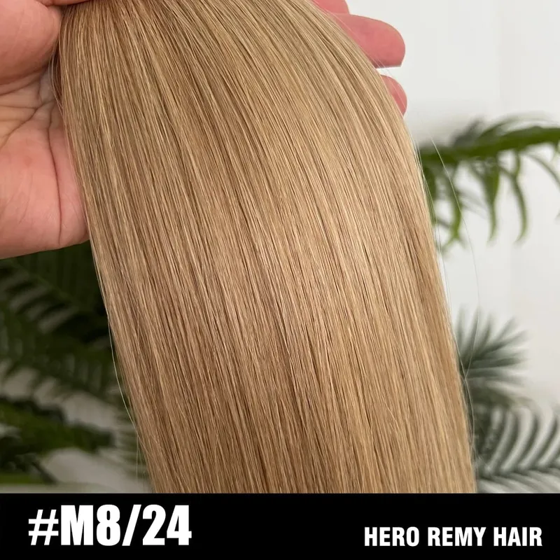 Straight Clip In PU Human Hair Extensions 10 Pcs/Set Full Head Clip Ins Hair 100/170 Grams Clip on PU Hair Extension for Women