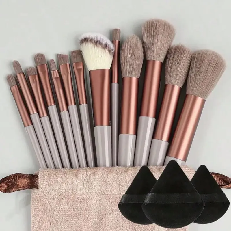 Makeup Brush Set Soft Fluffy Professional Cosmetic Foundation Powder Eyeshadow Kabuki Blending Make Up Brush Beauty Tool Makeup Sponge Storage Bag