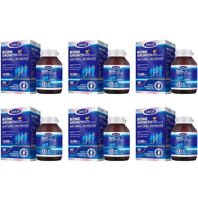 Bentillväxt naturligt ökande kapslar med L-Lysin Vitamin D3 Kalcium & Zink; Stöder starka ben och tänder 60 kapslar — image 12