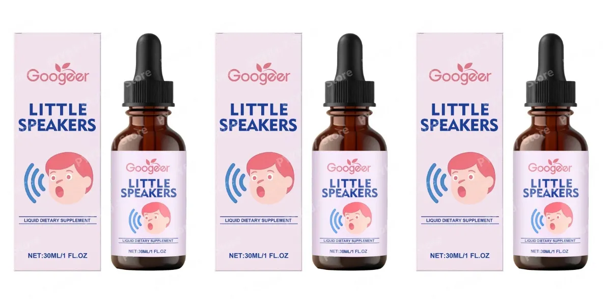 Googeer Little Speakers Flüssiges Nahrungsergänzungsmittel mit Vitamin B12, D3 und Zeolith für den verbalen Ausdruck, die Sprache und den Fokus, unterstützt Kinder, 30 ml