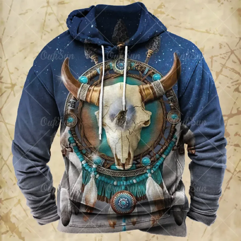 Vintage Hoodie For Men Harajuku 3D Print Autumn Long Sleeve Sweatshirts Oversized Y2k Clothing Men's Hoodies Fashion Streetwear