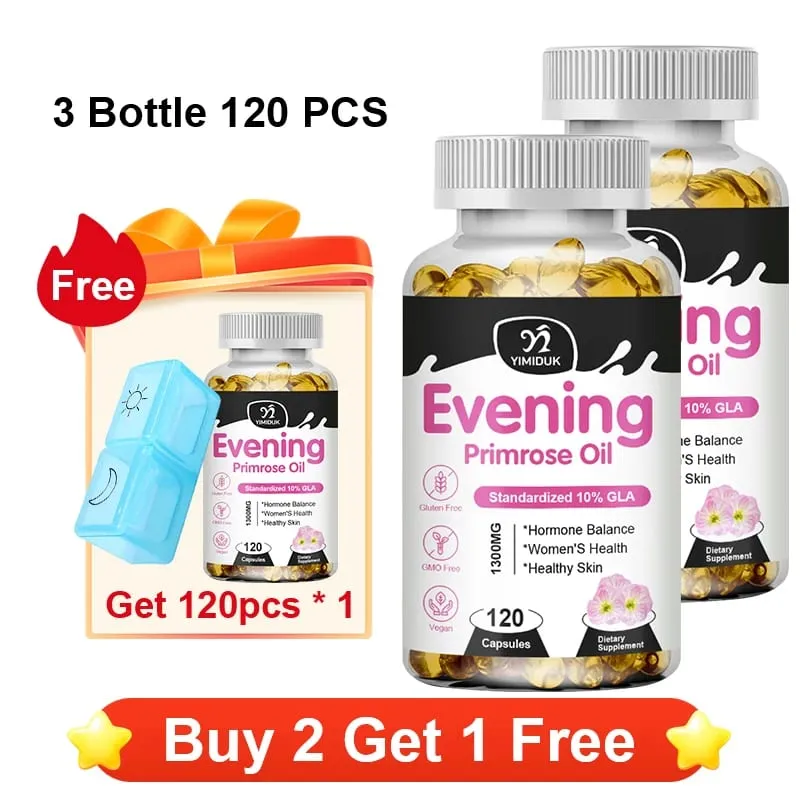 Aceite de onagra 1300 mg con rico GLA y nutrientes esenciales Equilibra las hormonas apoya la comodidad de las mujeres y mejora la salud de la piel — image 12