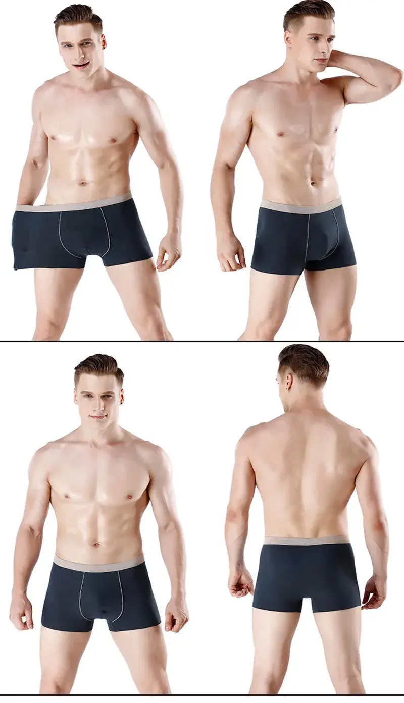 6pcs/Lot Large Size Seamless Underwear Men Solid Cotton Boxer Shorts Men's Panties Breathable Boxers Mens Pack Underpants Man