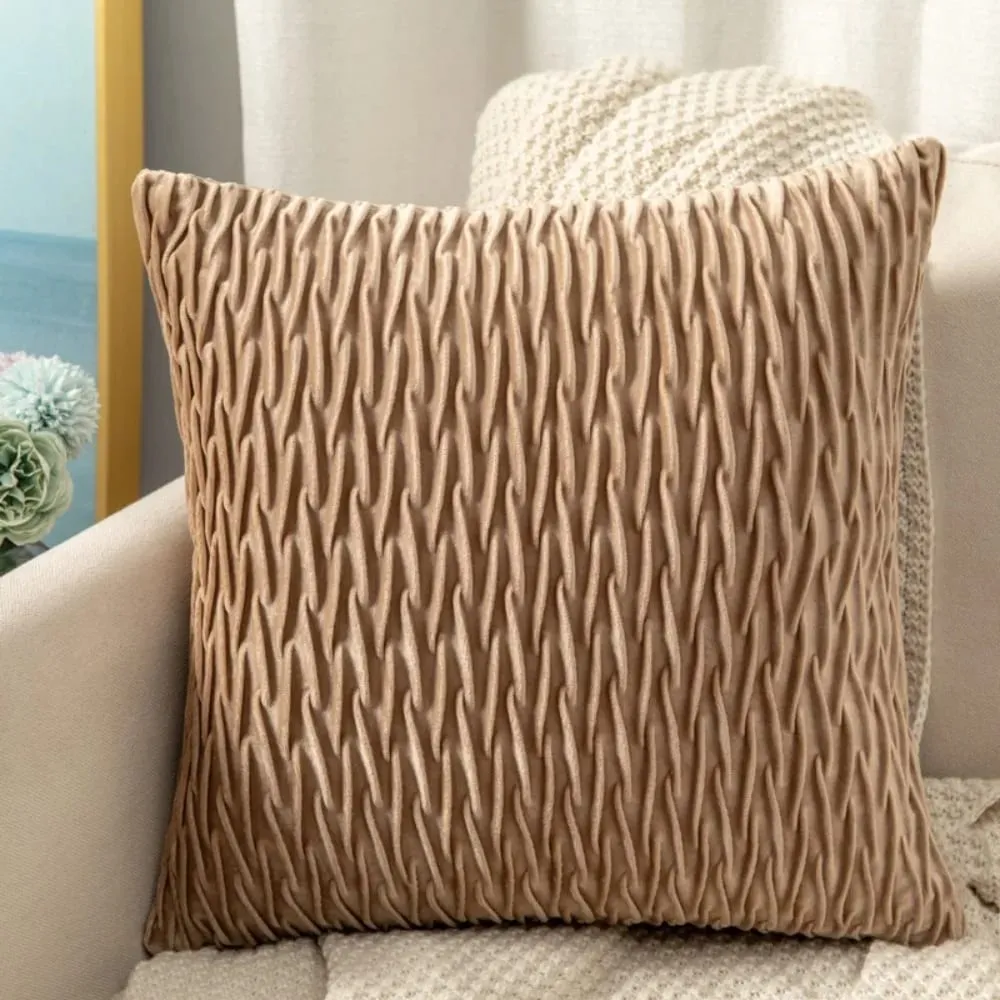 Striped Geometric Velvet Cushion Cover 45x45cm Decorative Throw Pillow Case for Sofa Bedroom Home New Year Decor — image 6