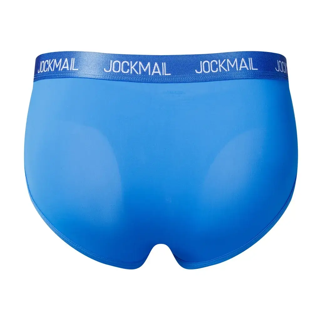Jockmail Мужское нижнее белье с низкой талией Сексуальные спортивные дышащие летние трусы из ледяного шелка Большая сумка Нейлоновые однотонные мужские трусики — image 28