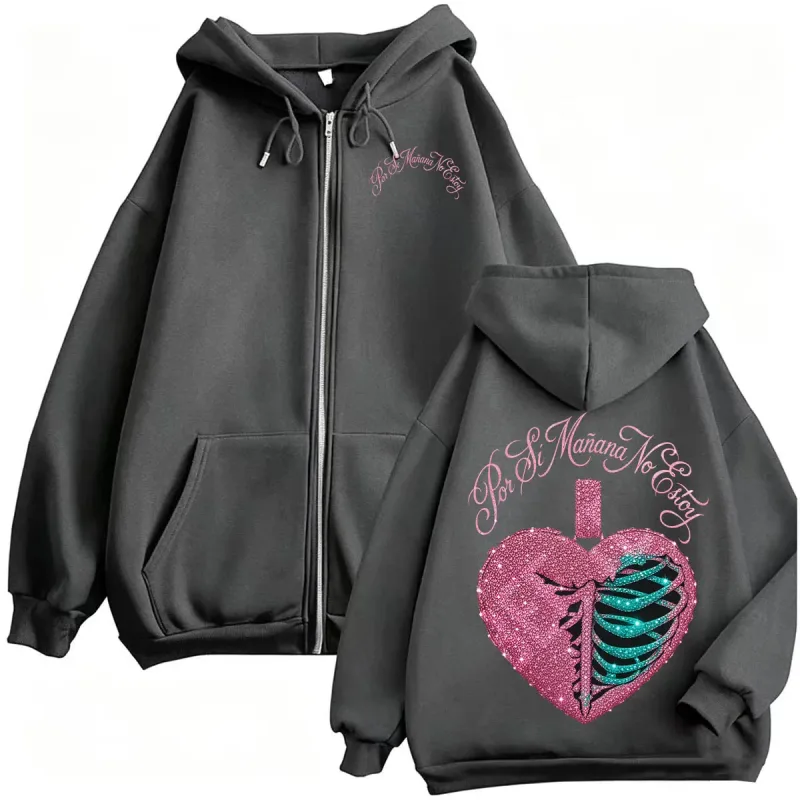Omar Courtz Por Si Manana No Estoy Tour Zipper Hoodies Men Women Harajuku Hip Hop High Quality Sweatshirt Jacket Coat Streetwear — image 4