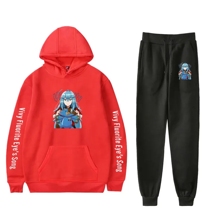 Harajuku Comfortable Vivy Fluorite Eye's Song Print Sweatshirt Sweatpants Hoodies+ Trousers Suit Boys/Girls 2 Piece Set Clothes — image 27