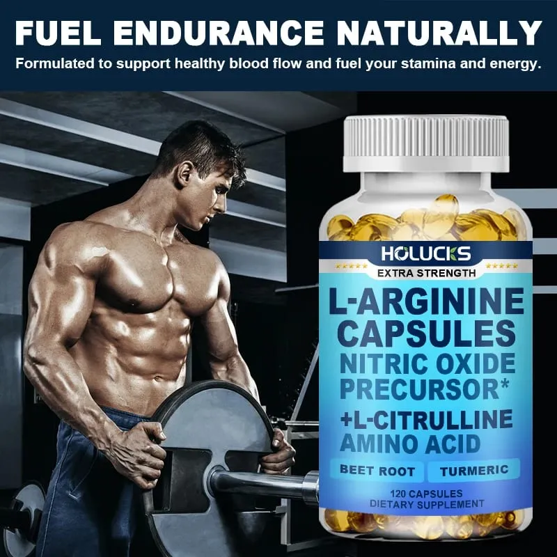 L-Arginine Capsules with L-Citrulline - Nitric Oxide Supplement for Performance Endurance and Muscle Support Vegan Non-GMO — image 2