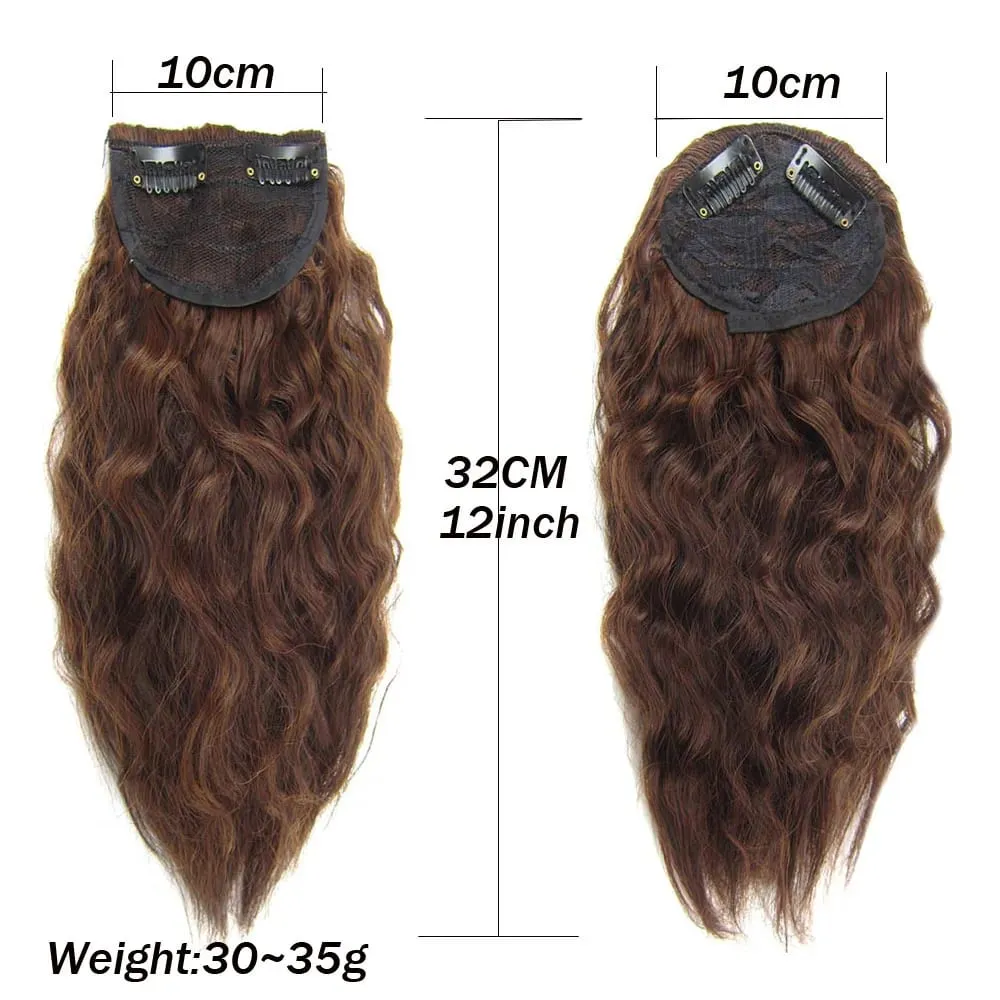 Zolin Short Kinky Curly Hair Bangs Extension With 2Clips One Piece Clip in Hair Black Light Brown Synthetic Hairpiece For Girls — image 2