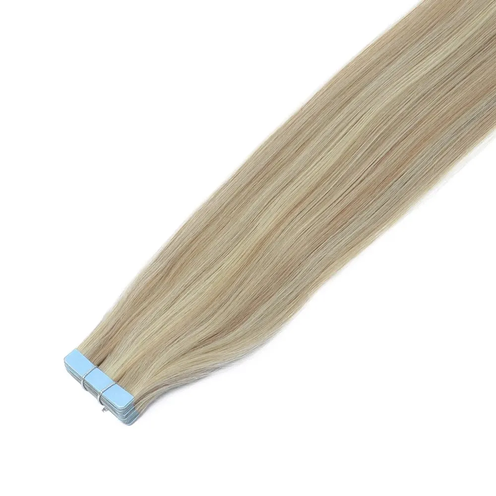 Tape in Hair Extensions Human Hair Invisible PU Tape in Extensions Straight Glue in Extensions Remy Human Hair Extensions 30G