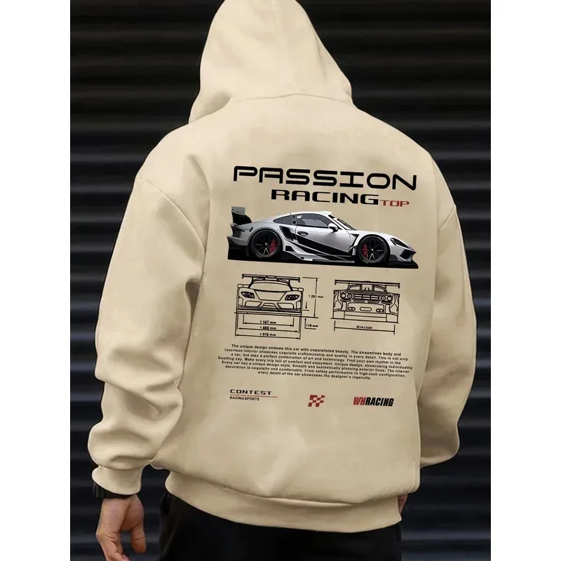 Men's casual hoodie alphabet print loose fit - Bahrain streetwear 22ss men clothing hoodies hoodie men one piece haikyuu — image 4