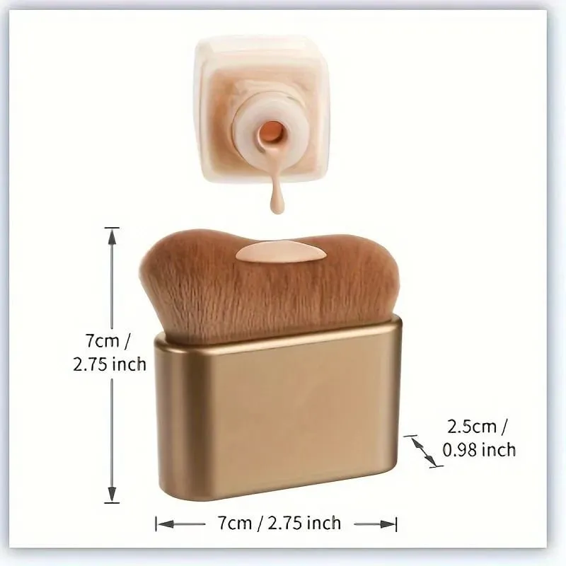 1PC Golden Large Self Tanning Blend Brush Professional Kabuki Brushes Powder Foundation Blusher Shadow Bronzer FaceandBody Brush — image 2