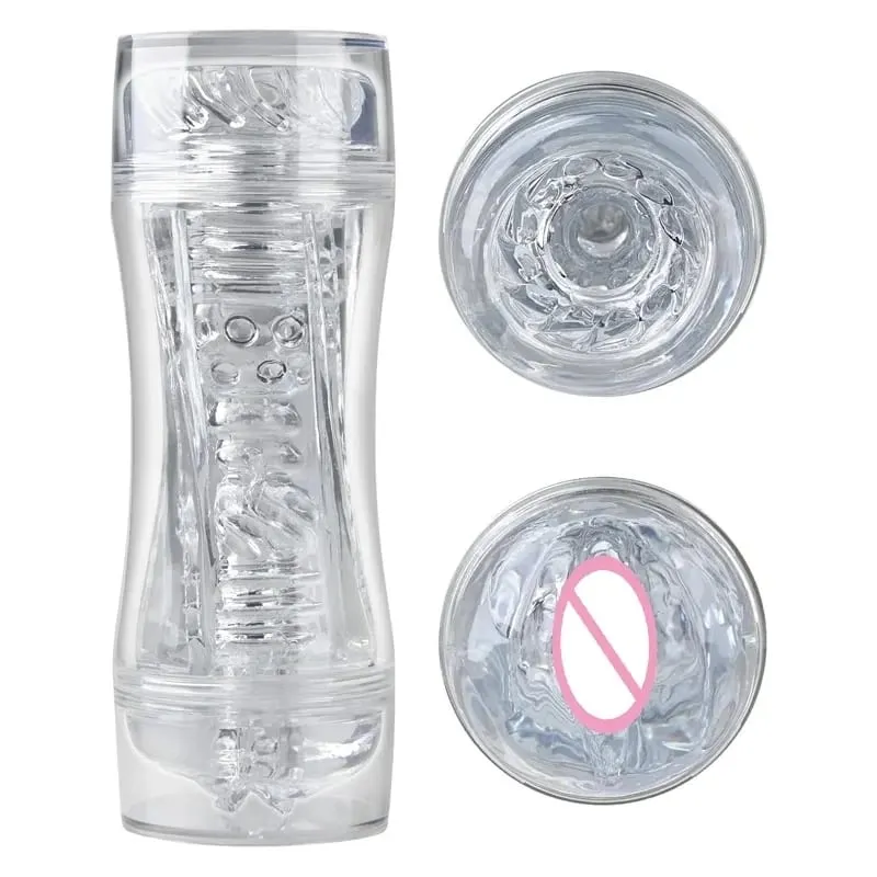 Male 3D Manual Masturbator Transparent Vagina Soft Pussy Sex Toys Realistic Adult Endurance Exercise Sex Toy Pocket Cup for Men — image 5