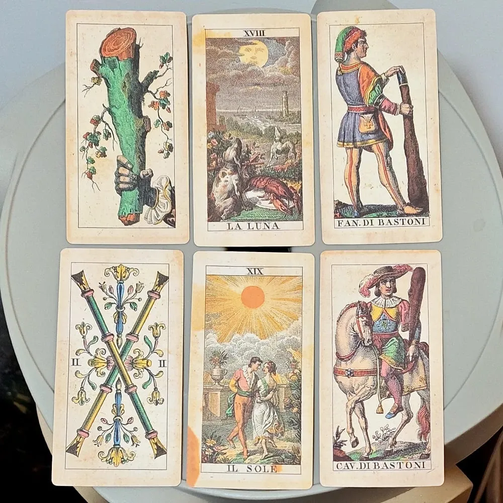 78 Pcs Double-embossed Cards Tarot Soprafino 1830 Vintage Italian Tarot Deck in Rigid Box Historical Reproduction — image 5
