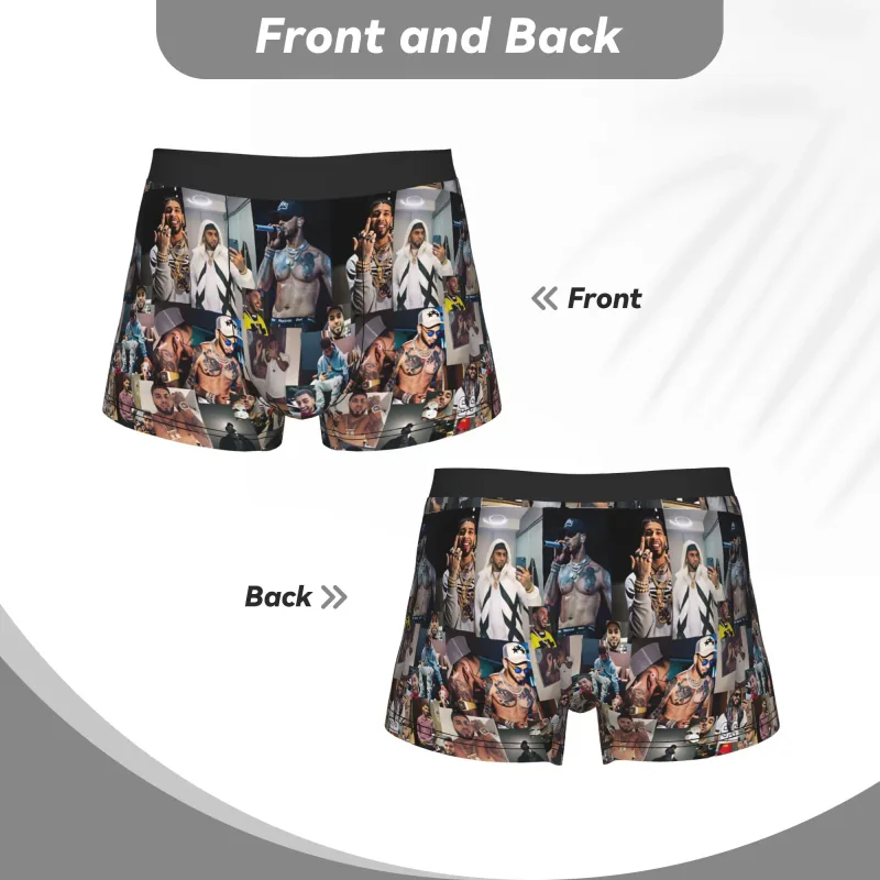 Male Funny A-Anuel AA Underwear Boxer Briefs Stretch Shorts Panties Underpants — image 5