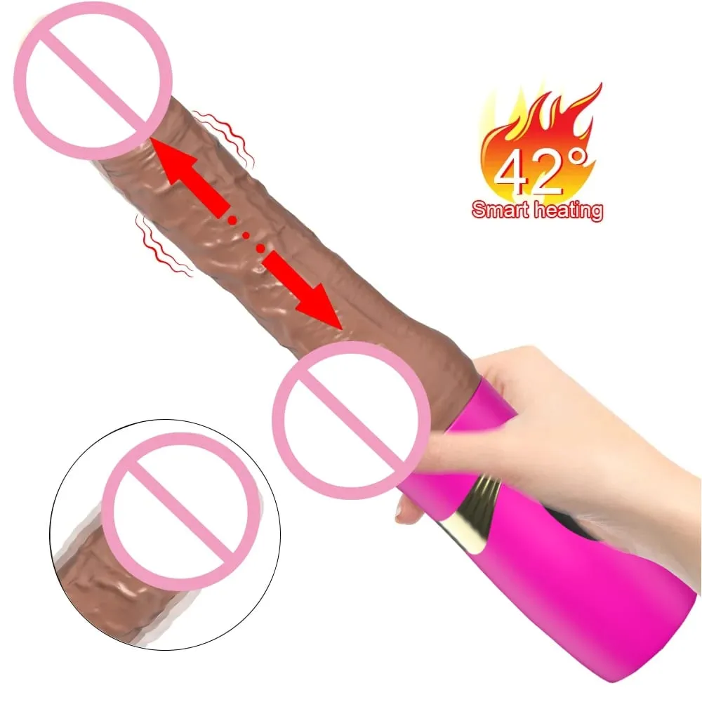 Realistic Thrusting Dildo Vibrator for Women with Heating And Telescopic Function Anal Vagina Stimulator Couples Sex Toy — image 5