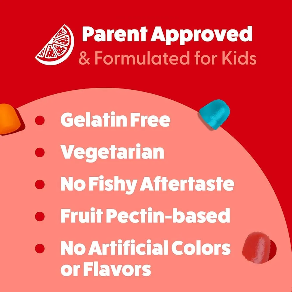 + DHA Gummies for Kids with Omega 3 6 9 + DHA Vitamin C - Healthy Brain Function Vision & Heart Health Vegetarian — image 4