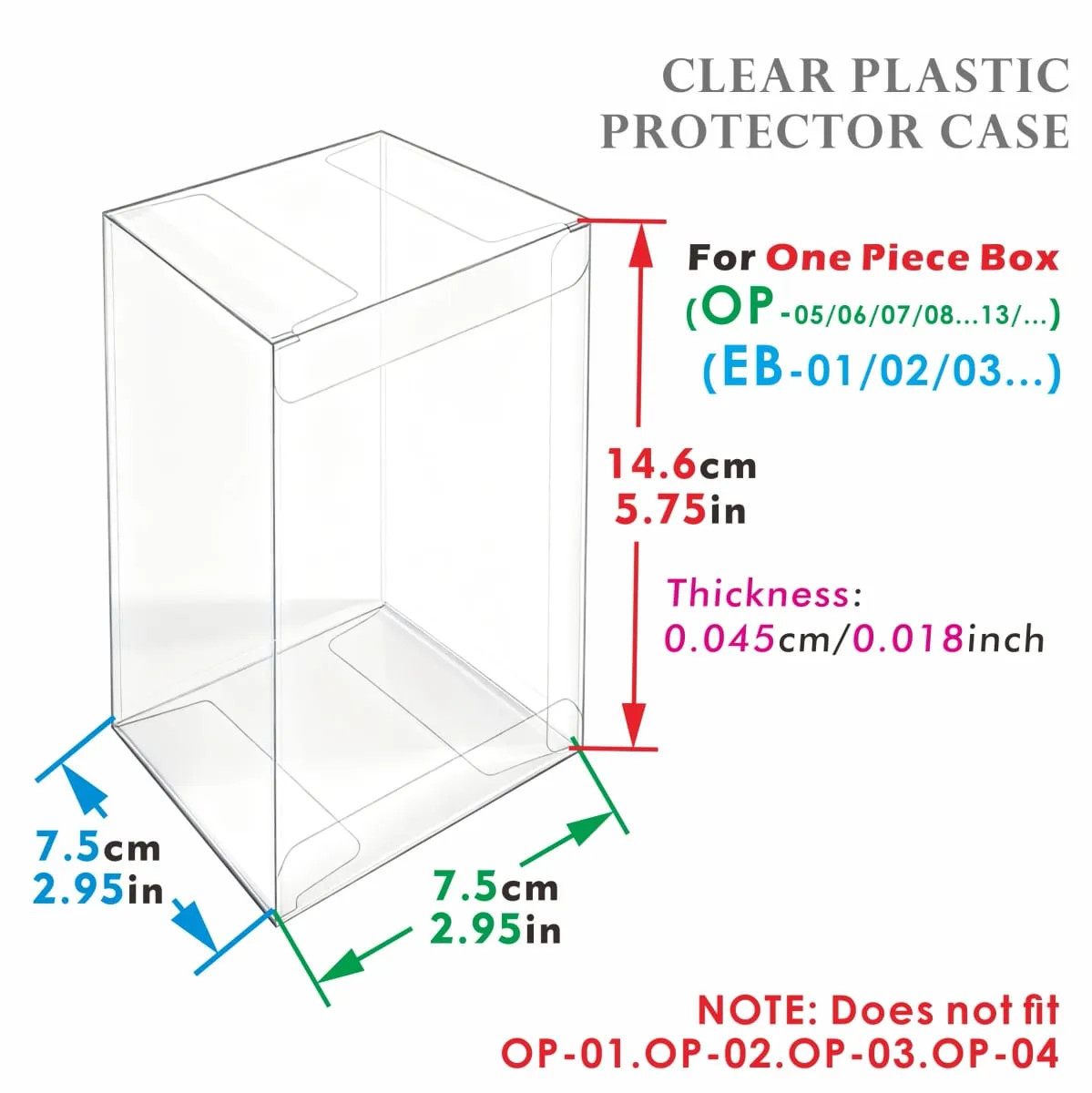 5 PCS Clear Plastic Protector Case For Japanese One Piece(OP-05/06/07/08... & EB-01/02/03...) — image 4