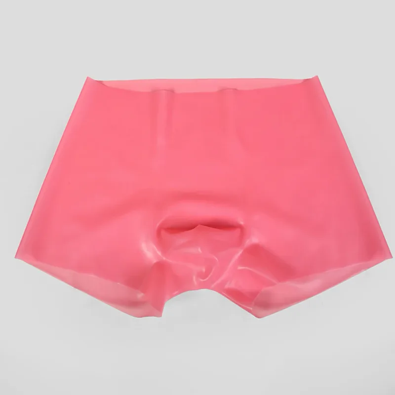 Mens Latex Boxer Briefs Underpants See-Through Rubber Safety Panties Low Waist Seamless Underwear for Sensory Appeal