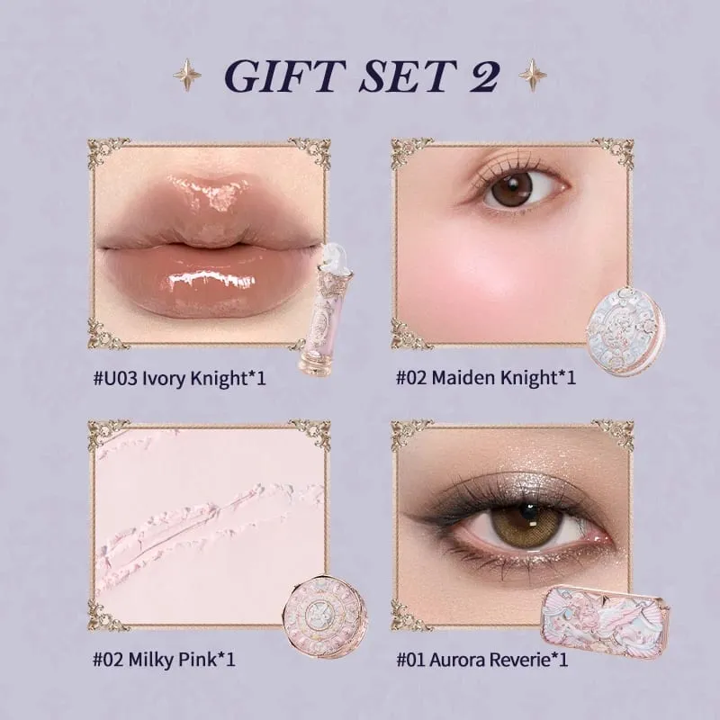 Flowerknows Gift Box Zestaw do makijażu Little Angel Full Box Lip Glaze Róż do policzków Biżuteria w kształcie kwiatka Poznaj zestaw prezentów urodzinowych — image 4