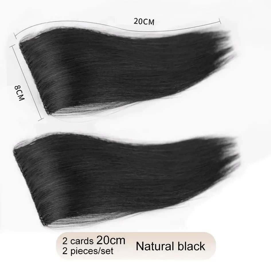 Synthetic 2 pieces/set of wig pads hair extensions opening and top replacement pieces replacement artifact — image 15