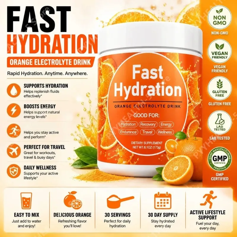 Watermelon Electrolyte Drink Powder with Sodium Potassium Magnesium Calcium Vitamin C B12 30 Servings Daily Hydration Support — image 2