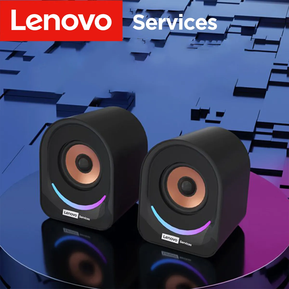 Speaker Desktop Lenovo Speaker Kecil Portabel Speaker Komputer Desktop Laptop Rumah Speaker Mini Berkabel Speaker Laptop Multimedia Desktop Kecil — image 2