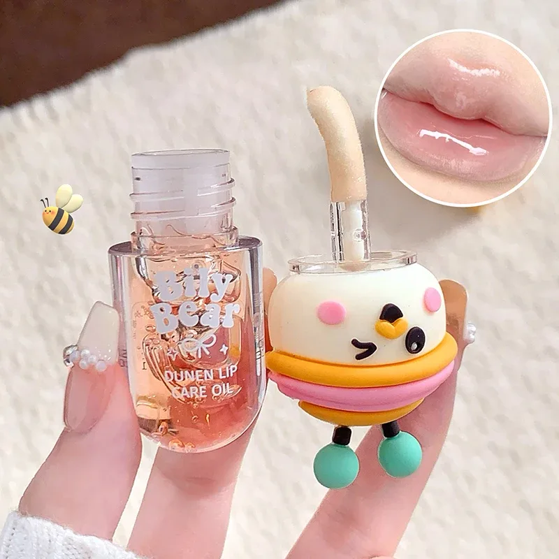ลิปออยล์ Peach Honey Jelly พร้อมลิปกลอสสตรอเบอร์รี่ให้ความชุ่มชื่นยาวนาน กันน้ำ ไม่ซีดจาง Mirror Lipgloss เครื่องสำอาง — image 3