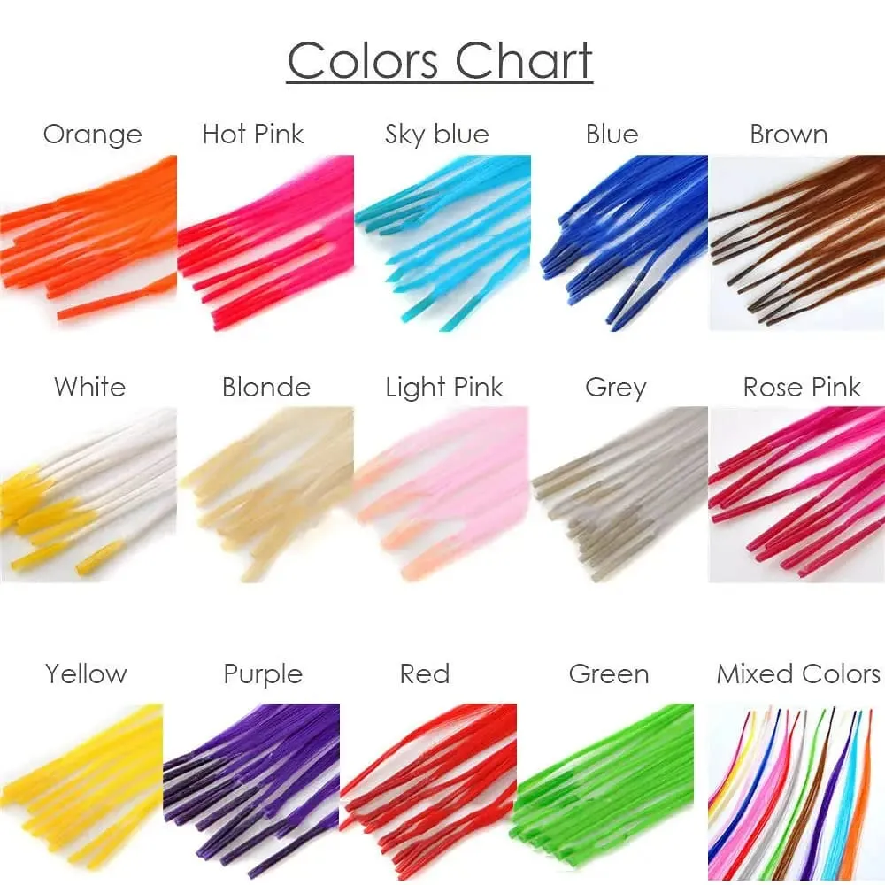 50 Pcs Hair Feathers with Hair Extension Tools Long Straight Synthetic Hair Feather Extensions Kit with Beads for Women Girls — image 4