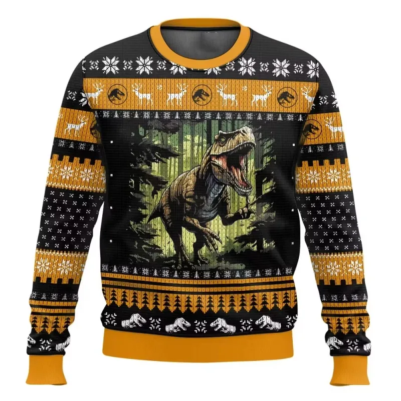 Jurassic Park Dinossauros Feliz Natal Roupas Presentes Suéteres de Papai Noel moletons masculinos e femininos 3D Festa de outono