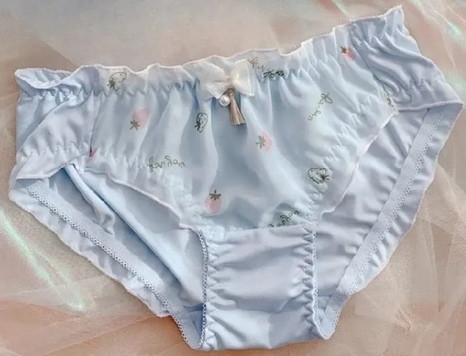 Cute Strawberry Print Wireless Thin Cup Push Up Bra Panty Set Kawaii Japanese Comfort Underwear For Small Chest Daily Wear S-XL — image 10