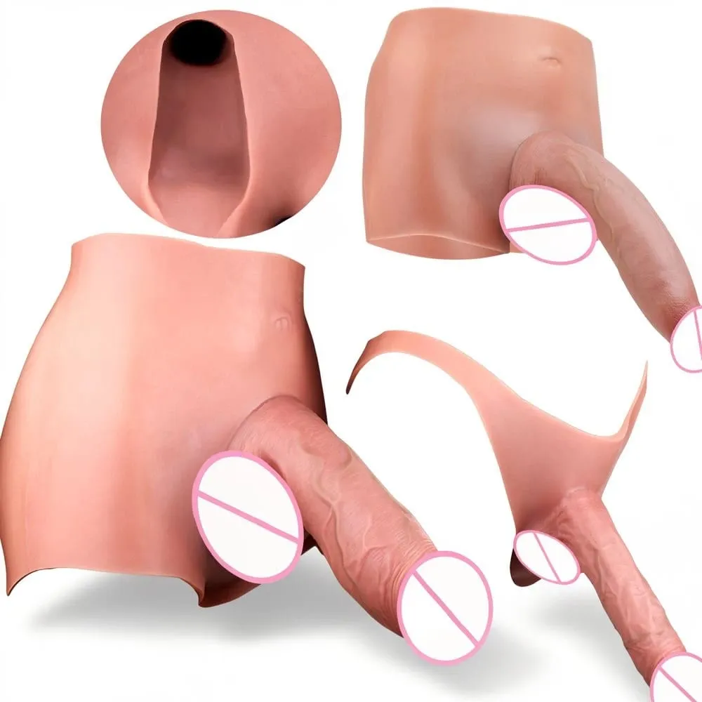 Flexible Skin-Like Huge Hollow Dildo Male Strap-On Lifelike Penis Extend Sleeve насадка на член Couples Sex Pleasure Toys — image 3