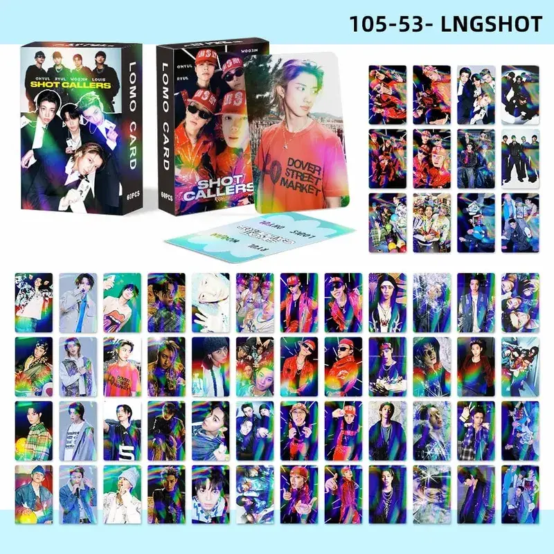 60pcs LNGSHOT New Album SHOT CALLERS Photocards Stickers Kpop Merch Lomo Cards Set Fans Collection Cards Giftsi — image 7