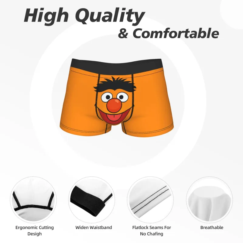 S-Sesames Streets Tango Elmo & Grover Underwear Men Shorts Briefs Funny Boxershorts Quality Customs Oversize Panties — image 5