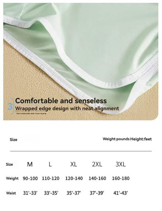 3 ชิ้น/แพ็คผ้าไหมน้ำแข็ง Breathable Antibiotic ตาข่ายกางเกงผู้ชายกางเกงขนาดใหญ่กระเป๋ากางเกงเอวสูงยืดหยุ่นนักมวย Homme