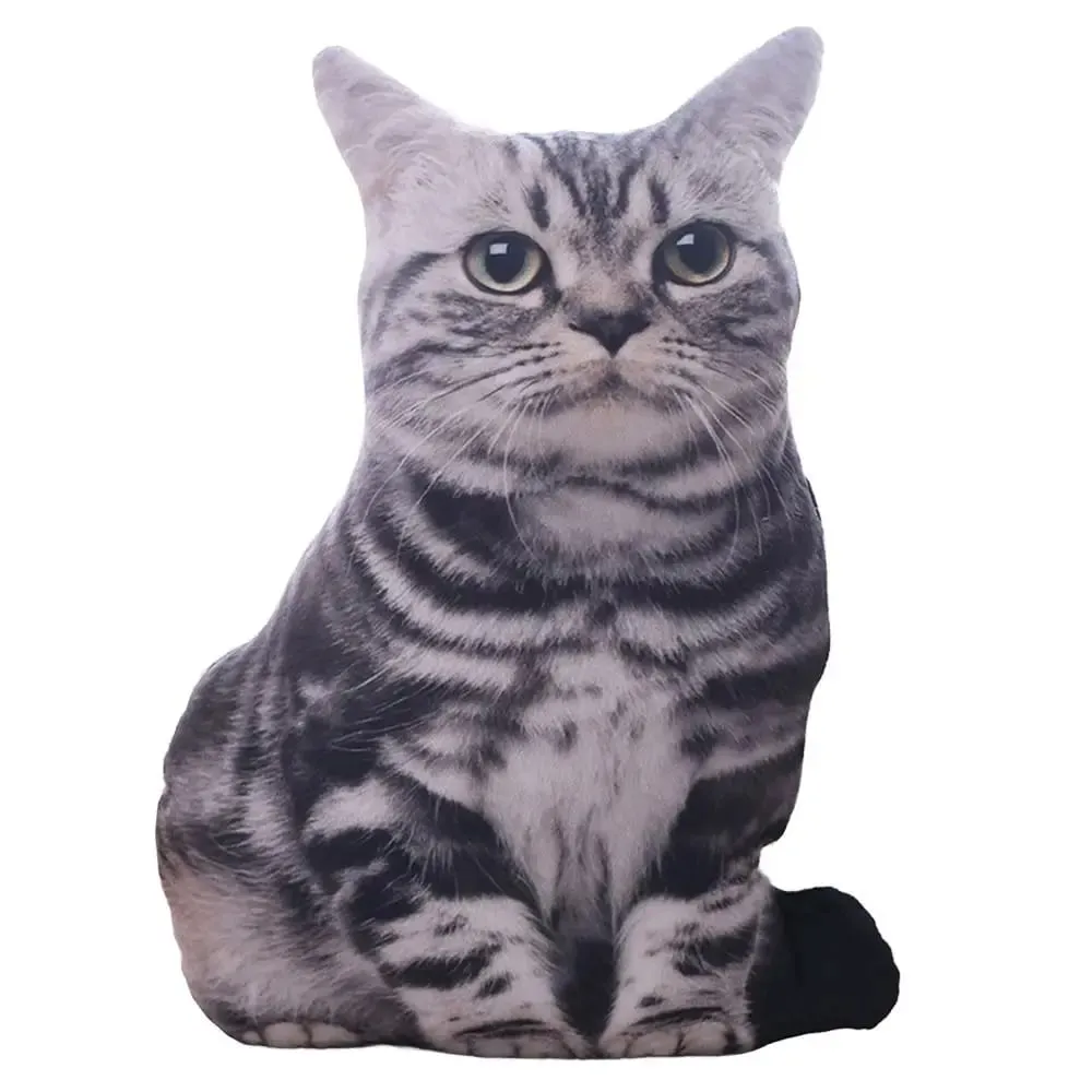 Creative Realistic 3D Cat Soft Simulation Cat Plushie Pillow Cartoon Kawaii Animals Cushion for Girls — image 9