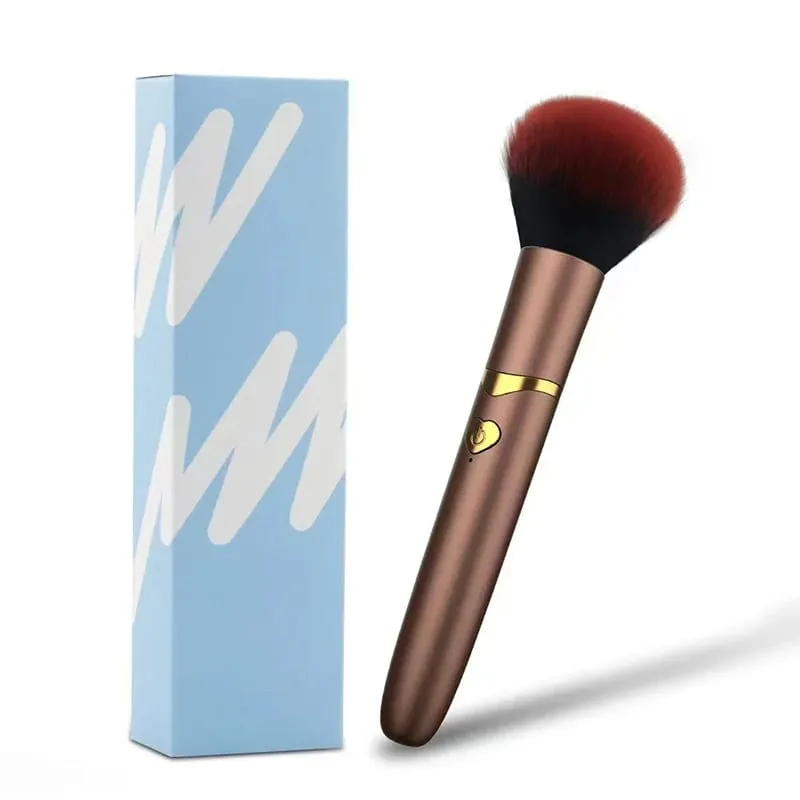 [MP]2-i-1 elektrisk foundationbørste Vibrationsmakeupbørste Multifunktion Blød Fluffy Bærbar Genopladelig Detail Makeup Værktøj