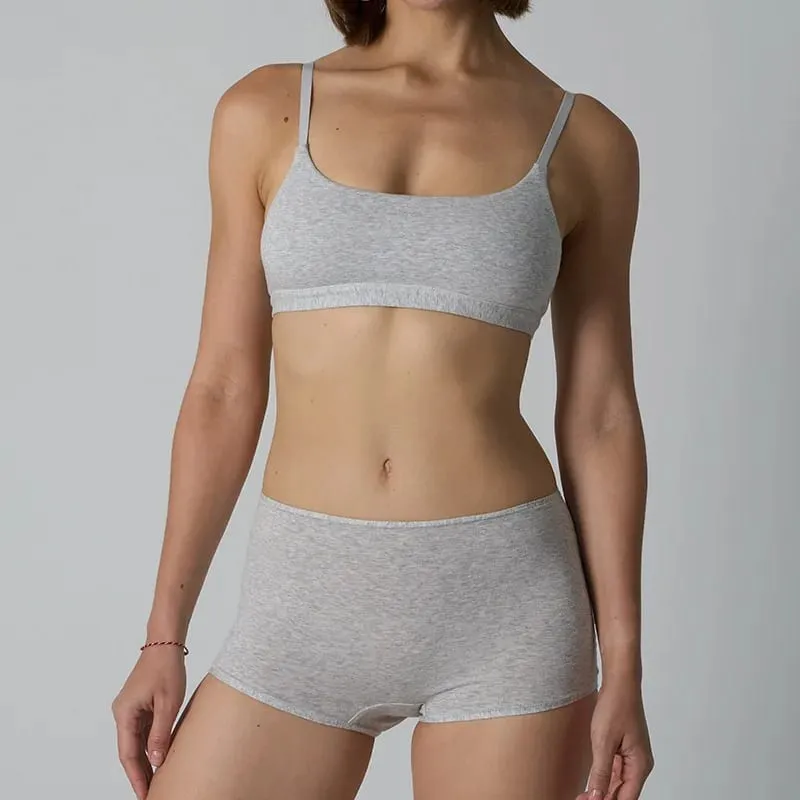 Cotton Bralette Seamless Breathable Underwears Lingerie Sets for Women's Fitness Sports Bras Panties Ladies No Bra Pad Intimate — image 9