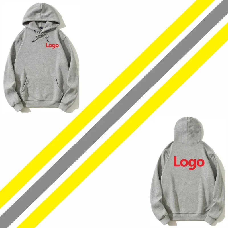 Sweat à capuche de haute qualité imprimé à la mode, logo personnalisé, marque de groupe personnel, broderie pour hommes et femmes, épais 100% coton, pulls en polaire — image 6