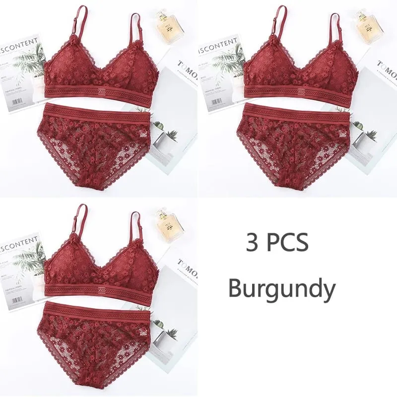 Σετ Σουτιέν 3 τεμαχίων Σέξι δαντέλα Beauty back κοστούμι Εσώρουχα Συγκεντρώστε απρόσκοπτη γυναικεία εσώρουχα Εσώρουχα Άνετα εσώρουχα — image 14