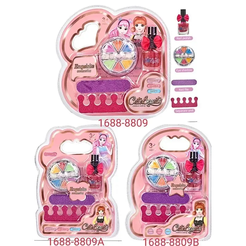 Make-upset voor kinderen Lipgloss Oogschaduw Nagellakvijl Niet-giftige make-up Prinses Meisje Cosmetica Wasbaar kerstcadeau voor kinderen — image 3