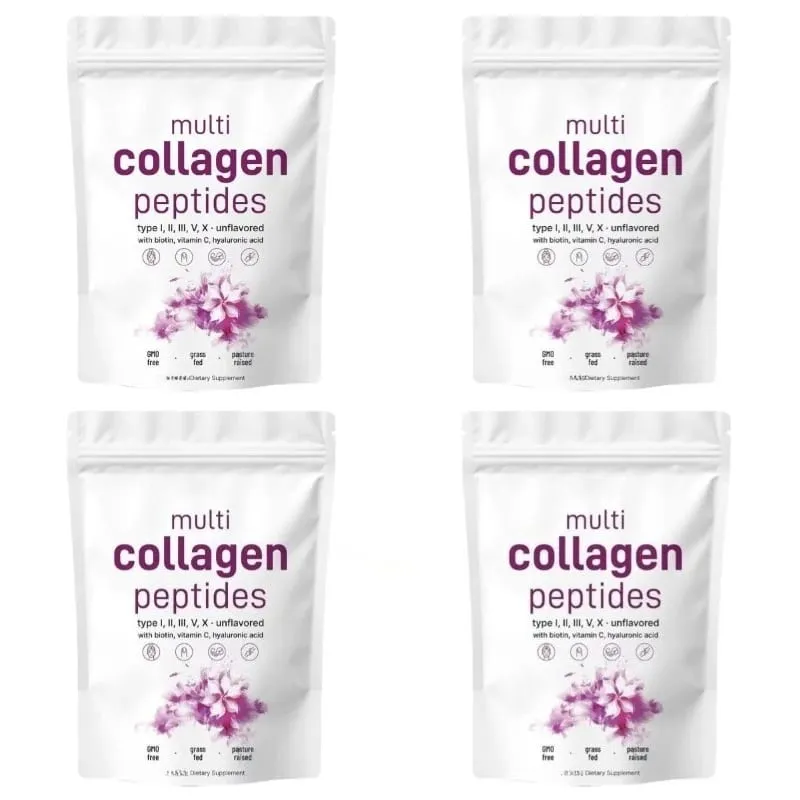 Multikolagenové peptidy v prášku Typy I II III V s biotinem, vitaminem C a kyselinou hyaluronovou pro podporu kožních nehtů pro muže, ženy — image 10