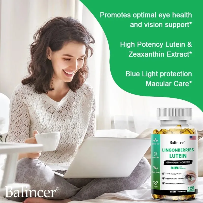 Capsules de lutéine Balincer avec supplément diététique de vitamine zéaxanthine pour le soutien de la santé oculaire 120/60/30 gélules faciles à avaler — image 3