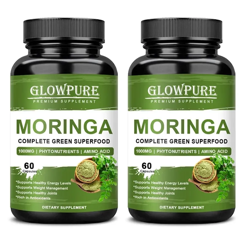 Pure Moringa Capsules - Superfood for Energy Skin Immune & Gut Health with Antioxidants Vitamins & Amino Acids