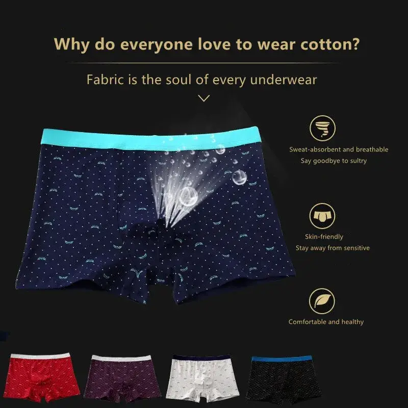 Men's Panties Large 7xl 8xl 9xl Underpants Man Seamless Underwear Men Boxer Shorts Printed Boxers Mens Pack Cotton Big Pantys — image 2