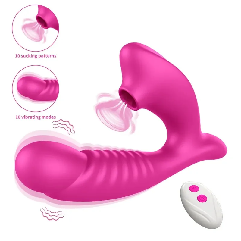 2 IN 1 Thrusting Sucking Vibrator for Women Vagina G-Spot 10 Modes Vibrating Nipple Clitoral Massager Sex Toy for Women Couple — image 8