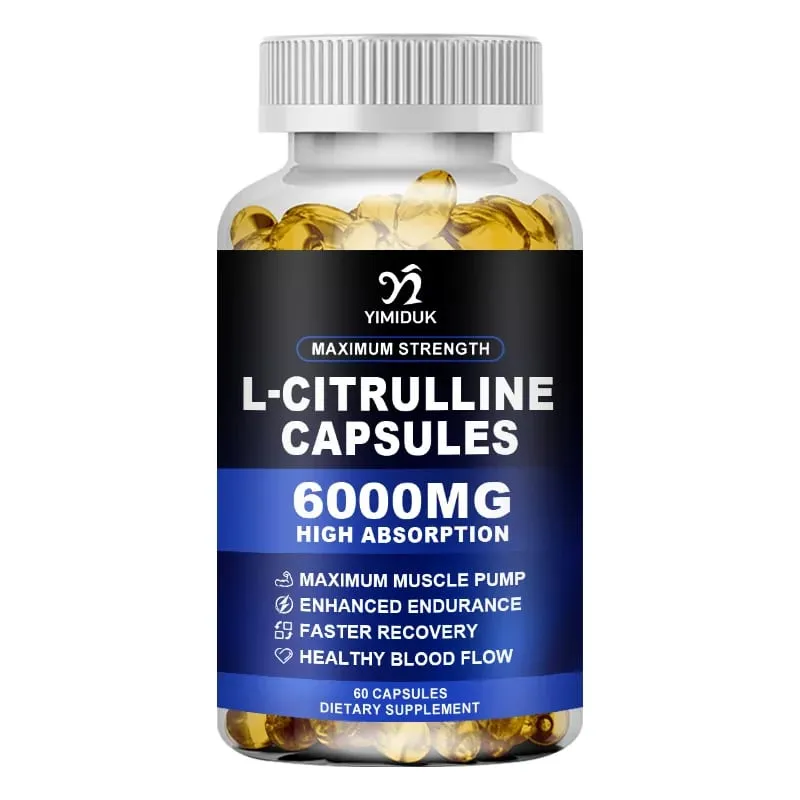 Maximum Strength L-Citrulline Capsules Support Blood Vessels Stamina Muscle Soreness for Bodybuilding & Strength Training