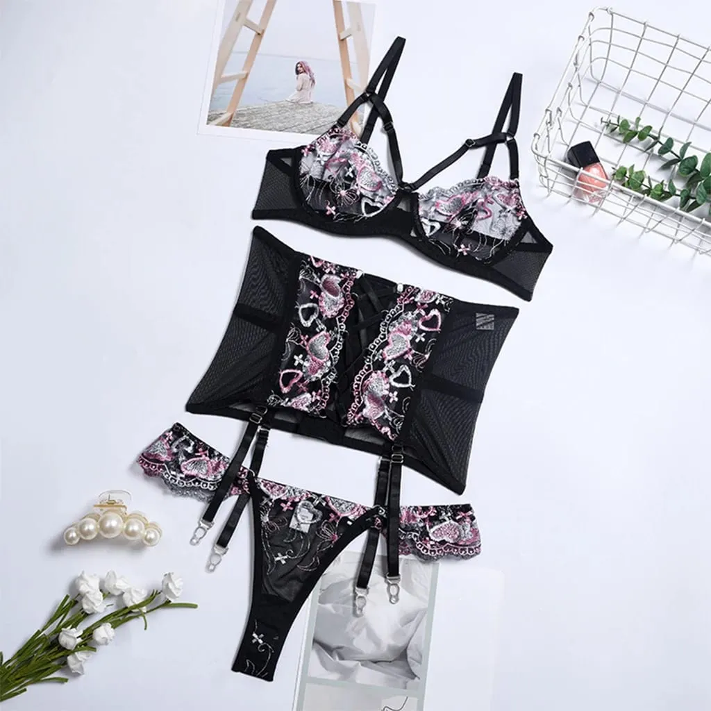 Women Lingerie Set Lace Bra and Panty Set Bralette Sleepwear Ladies Lingerie Kit