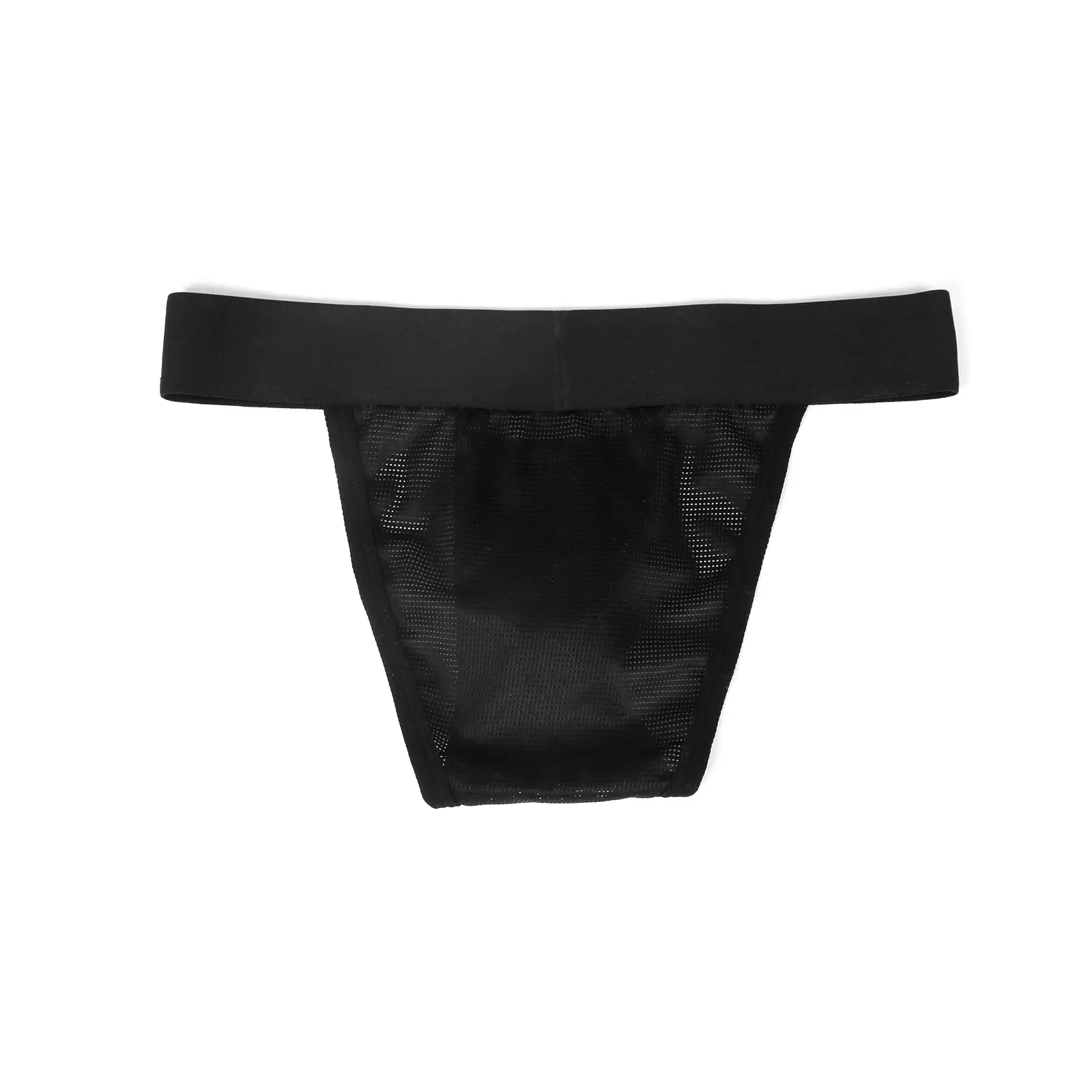 Briefs Men Underwear Hollow Pouch Mesh Underpants Man High-cut Wide Waistband Brief Metal Buckle Decor — image 12