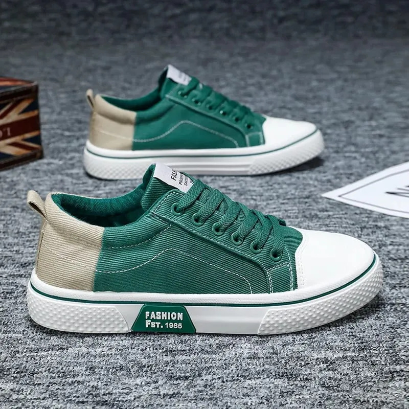 Men's Color-Blocked Canvas Shoes Breathable Low-Top Sneakers Versatile Casual Shoes Cool and Breathable Without Causing Foot Stuffiness Soft Sole Non-Slip and Wear-Resistant — image 3